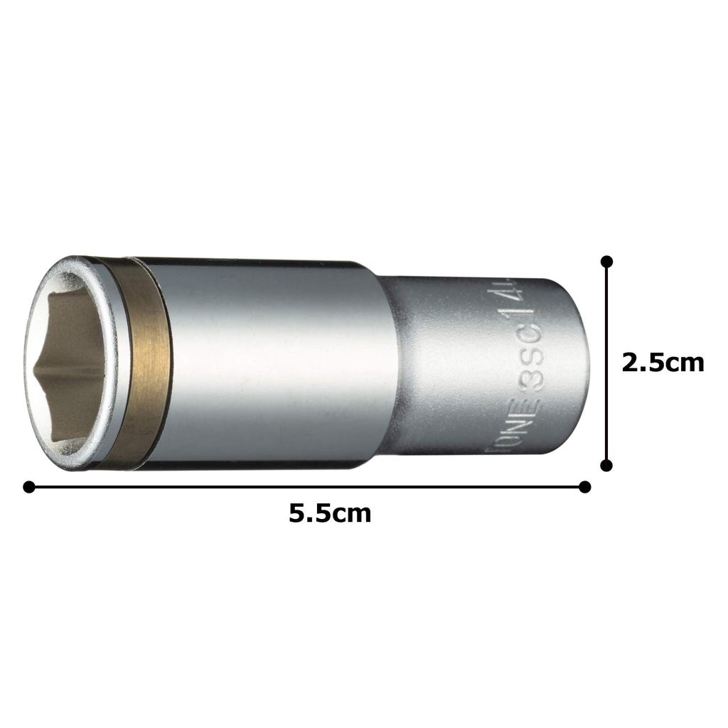 TONE Гайка с глубокой головкой Угол привода Ширина под ключ 14 мм (шестиугольный) 3SC-14L 9,5 мм (3/8")