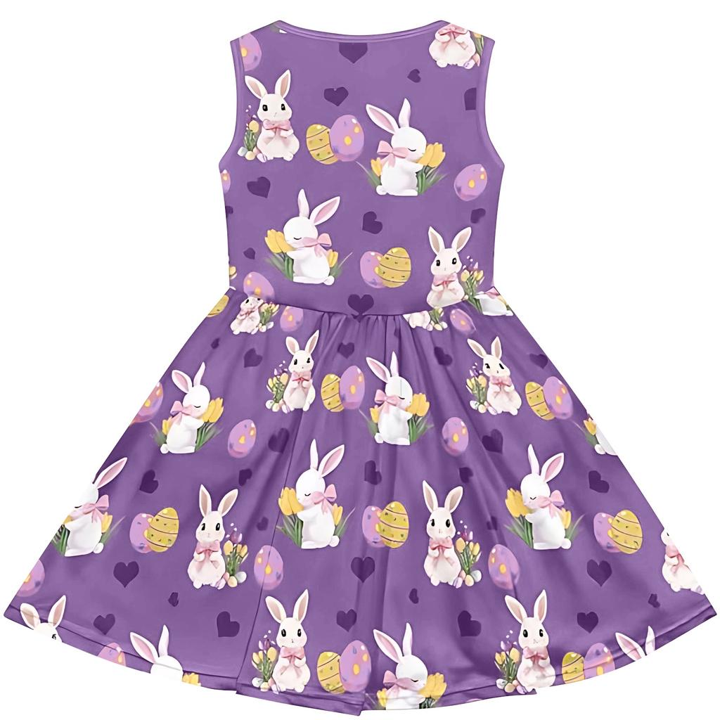 Children's Fashionable Comfortable Casual Sleeveless Easter Print Dress