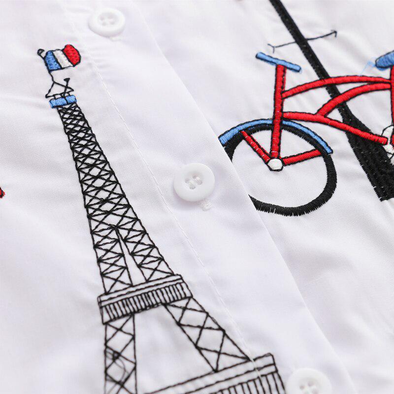 Женская белая рубашка с мультяшным принтом