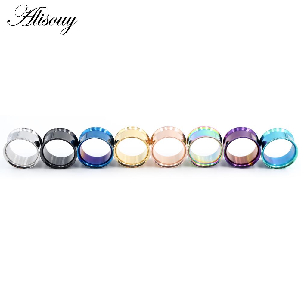 Alisouy, комплект из 2 шт., затычки для ушей, хирургическая сталь, без винтов, ушные манометры, туннельный расширитель, расклешенные серьги для пирсинга, вилки, растягивающиеся