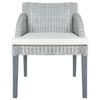 Dining Chair with Cushion Grey Natural Rattan