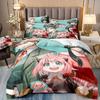 Cute Spy X Family Anime Duvet Cover Kawaii Soft Skin-Friendly Breathable Bedding Set with Zipper for Boys Girls Bedroom Decor