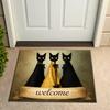 Cute Cartoon Dog Duck Welcome Doormat Non Slip Entryway Floor Rug Washable Crystal Velvet Porch Carpet