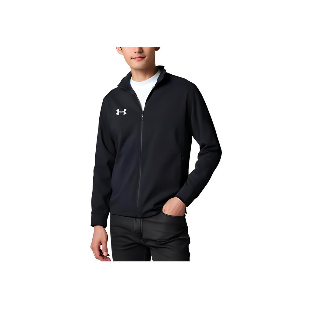 Under Armour Спортивная серия Женская тренировочная куртка с логотипом и принтом для активного отдыха Повседневная спортивная куртка на молнии Куртки унисекс Черная 24500402-001