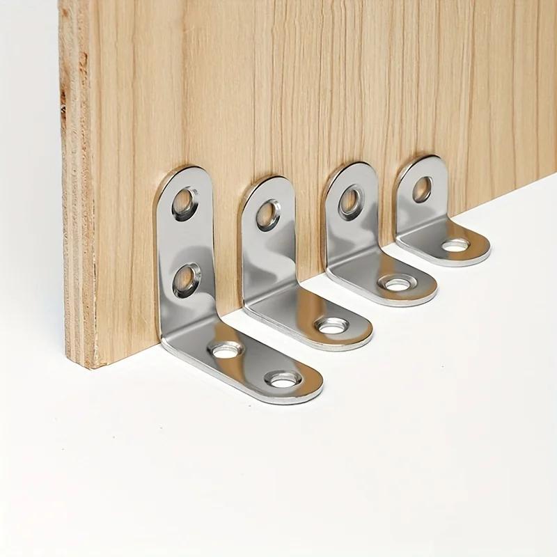 4 шт./лот L-образный угловой кронштейн для кода, утолщенный, нержавеющая сталь, прямоугольные угловые скобы, крепежный соединитель для поддержки полки