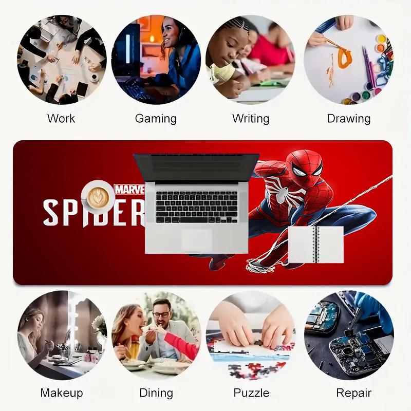 1Pc Spiderman Hero Gaming Mouse Pad Keyboard Desk Mat Non-slip Rubber Lock Edge Waterproof Computer Mousepad for Office Home Decor Y1564