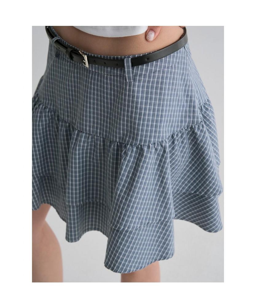 8SECONDS Blue Checkered Mini Skirt