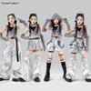 Девочки K-pop Худи с пайетками укороченные Шорты для уличных танцев Детские Хип-хоп Джазовые юбки Серебристые брюки Комплекты одежды Детская уличная одежда Костюмы