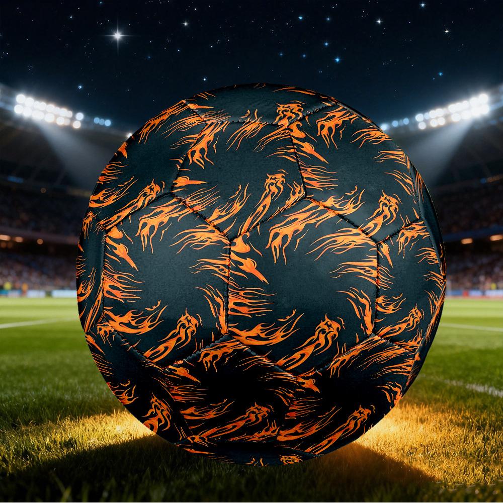 1pc Flame Art Size 5 Soccer Ball Professional Match Training Football Indoor &Outdoor Sports Ball Lightweight Durable c6511