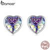BAMOER 925 Sterling Silver Colorful Zircon Oil Drop Vintage Moth Pendant for Women Fine Jewelry