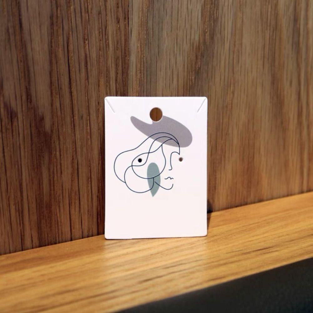 100 шт. Картонные бумажные карточки для ожерелий, Картонные карточки для бижутерии, Картонные карточки для демонстрации серег, Упаковка для ювелирных изделий