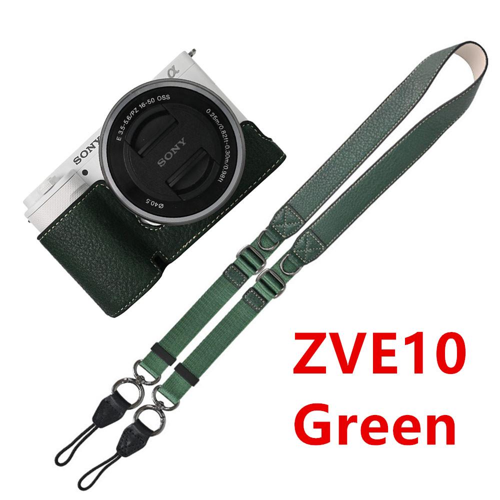 Получехол для камеры из ПУ кожи личи для Sony A6700 A6400 A6300 A6100 A6000 ZVE10 ZVE10II ZVE10M2 с открывающимся снизу чехлом и ремешком