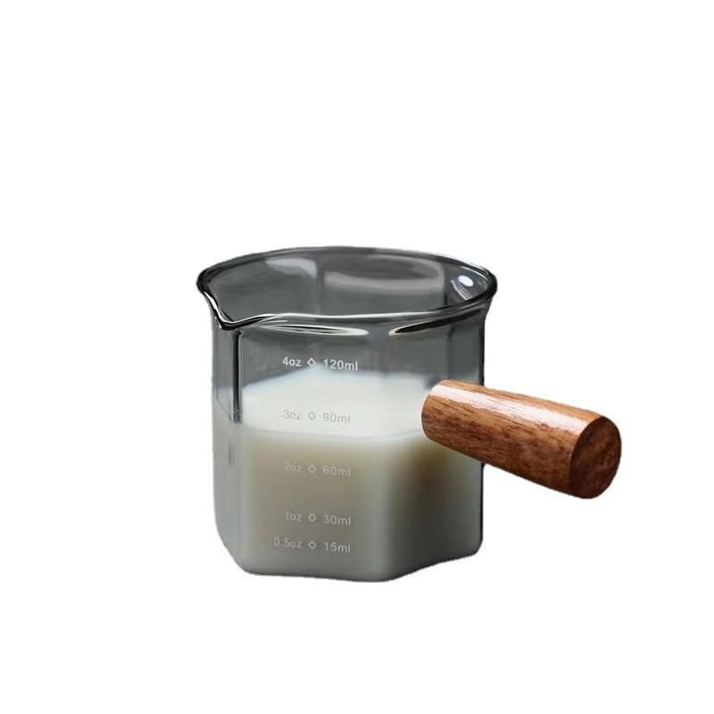 High Borosilicate Glass Espresso Coffee Cup With Measuring Scale For Home And Cafe Use