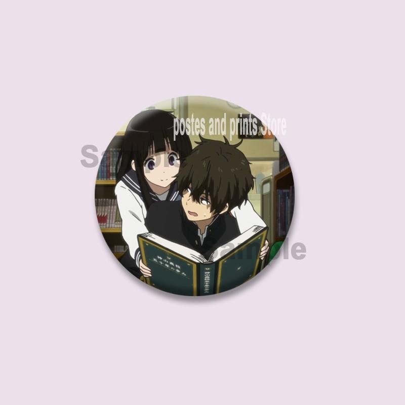 Милые аниме-значки из эмали Hyouka для одежды, сумок, шляп, ювелирные аксессуары, мультяшная круглая брошь, значок персонажа Эру Читанда, игрушки, подарки