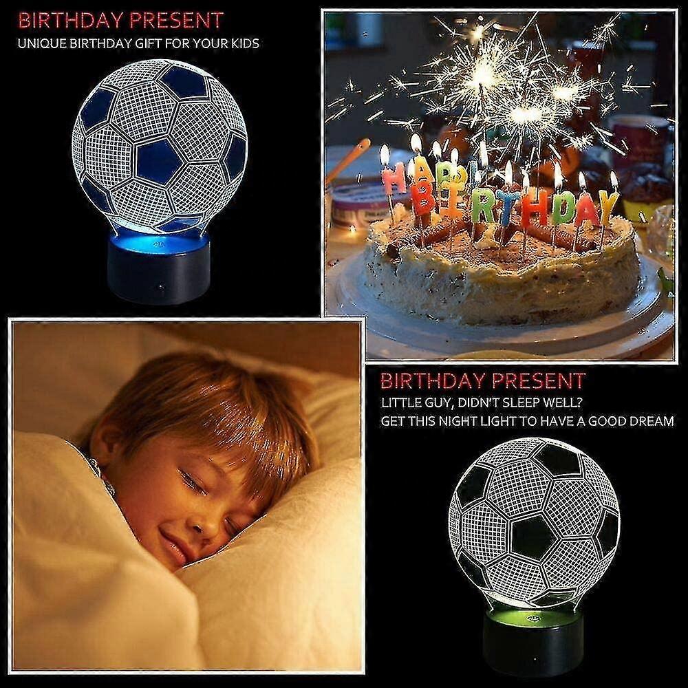 Football 3d Night Light Lamp With Remote Control 16 Colors Changing_c