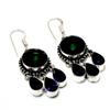 Chrome Diopside Amethyst Gemstone 925 Silver Plated Jewelry Earring 1.89"