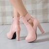 Fashion Women's Ankle Boots Large Size Fashion Buckle High Heels Pink Autumn Winter White Ankle Boots Women Platform Short Boots Shoes