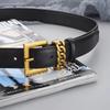 2.3CM Width Pin Buckle Belt PU Leather Jeans Belt Luxury Waist Band  All Occasions