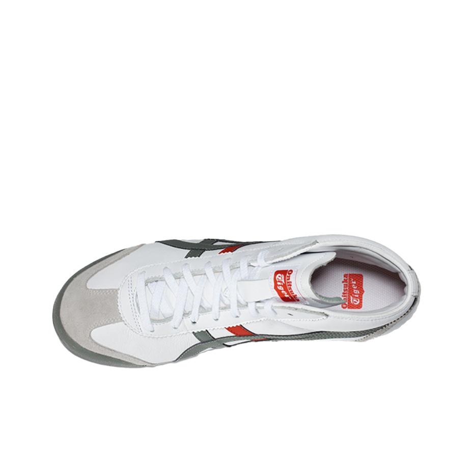 ONITSUKA TIGER Mexico 66 Удобные Универсальные Повседневные Кроссовки Средней Высоты Унисекс Белый Зеленый HL328-0181