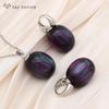 Stylish Egg Shape Oval Resin Colorful Beads Drop Earrings Jewelry Sets For Women Wedding Party Elegant Fashion Rose Gold Color Necklace