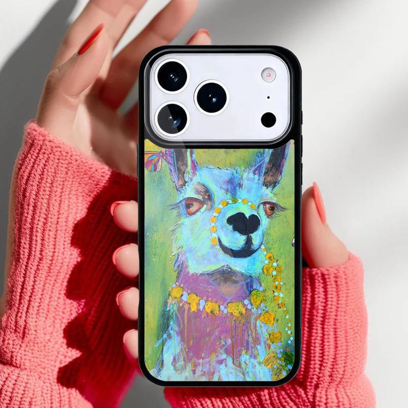 Чехол для телефона с узором из лам и альпак для iPhone 17 16 15 14 13 Pro Max Задняя крышка для 12 11 Pro Coque
