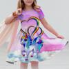 Girl Dress Cute 3D Printed Unicorn Girl Dress Fashionable Children's Clothing Party Performance Dress