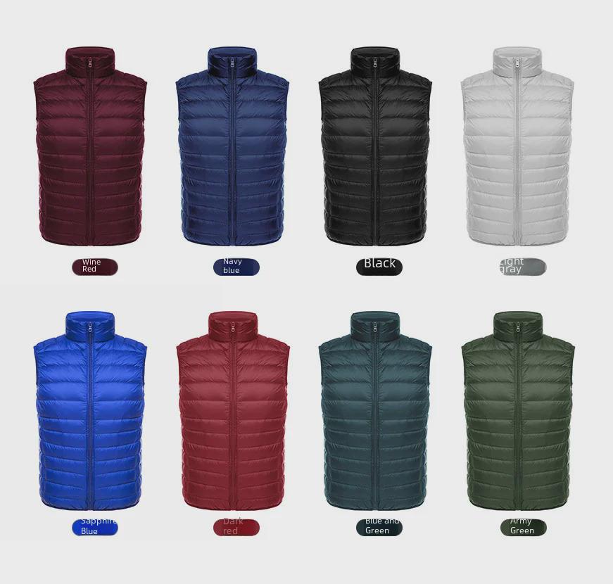 Мужской и парный ультралегкий жилет из хлопка с пуховым наполнителем — коллекция осень/зима 2023 г., доступны большие размеры