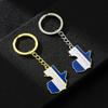 Stylish Guatemala Map Flag Keyring Gold/Silver Color Keychain Ethnic Style Key Rings Accessory for Culture Enthusiasts