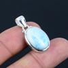 Подвеска из натурального драгоценного камня Ларимар, серебро 925 пробы, овальная форма, подвеска ручной работы, ювелирный подарок на День святого Валентина