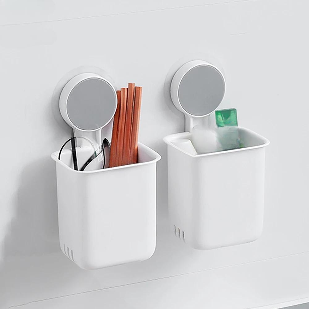 Портативный настенный держатель для зубных щеток, водонепроницаемый держатель для зубной пасты, полка для хранения в ванной комнате без сверла, органайзер