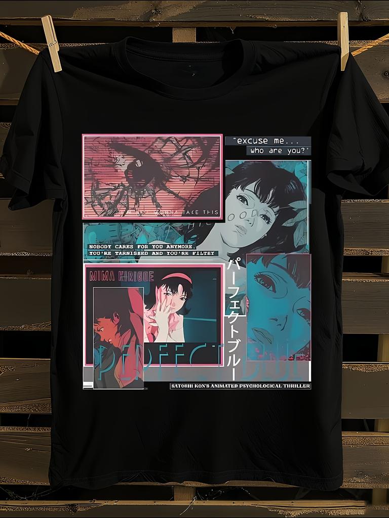 Аниме Serial Experiments Lain Графическая футболка Мужская футболка Женские футболки с принтом букв Футболка с коротким рукавом Повседневная уличная футболка Топ
