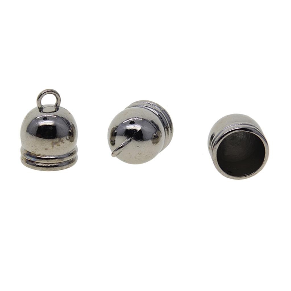 50pcs Cap Bell 10mm End Mesh Kumihimo Cord Tassel Diy Making Black