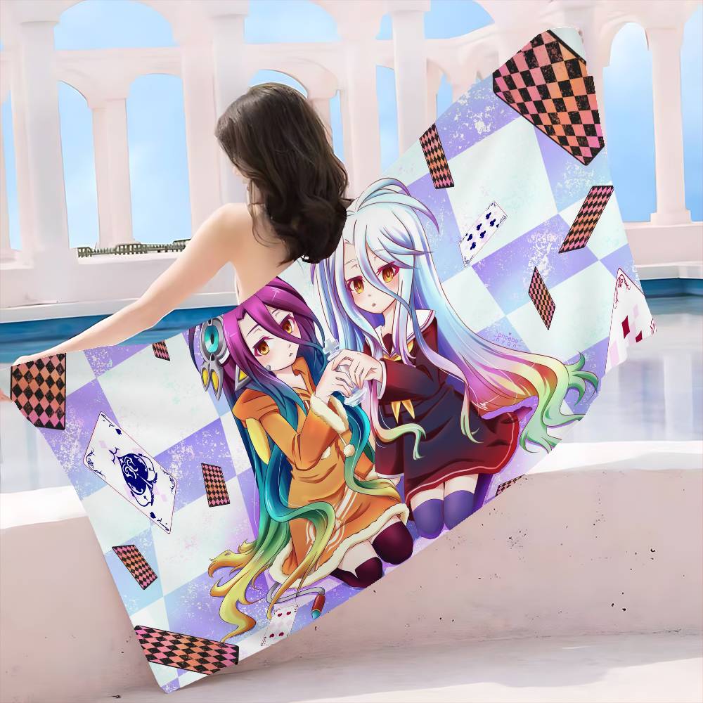 Полотенца для пляжа из микрофибры No Game No Life, быстросохнущие, для песка, для бассейна, для путешествий, плавания, йоги