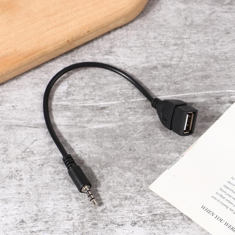 3,5 мм черный автомобильный аудиокабель Aux к USB-аудиокабель автомобильная электроника для воспроизведения музыки автомобильный аудиокабель USB-конвертер для наушников