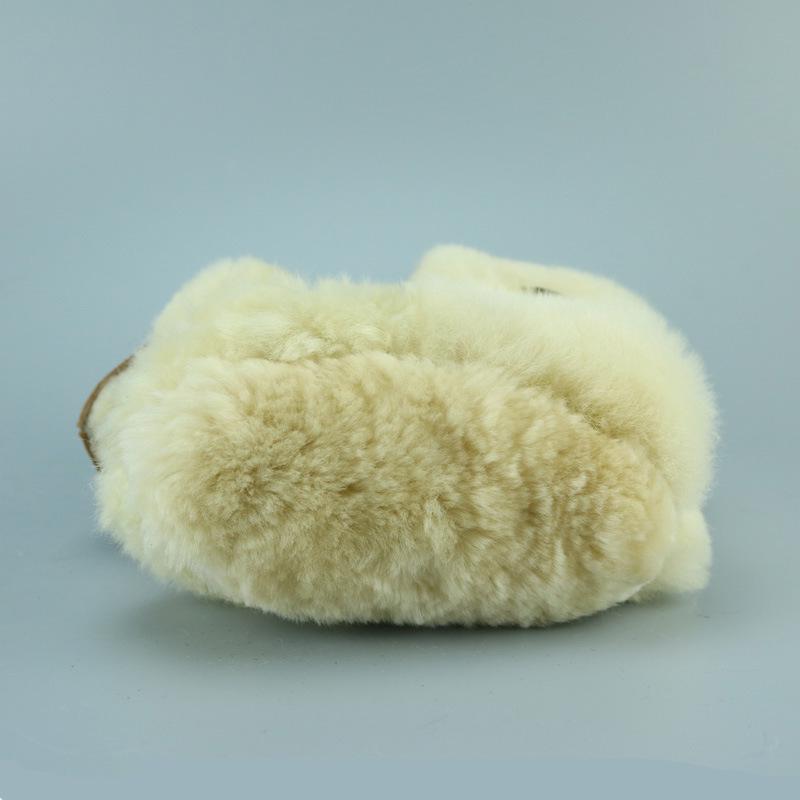 TWINFLAMES Зимняя шерстяная детская обувь из натурального овечьего меха, детская обувь на мягкой подошве, теплая обувь из натуральной кожи для новорожденных