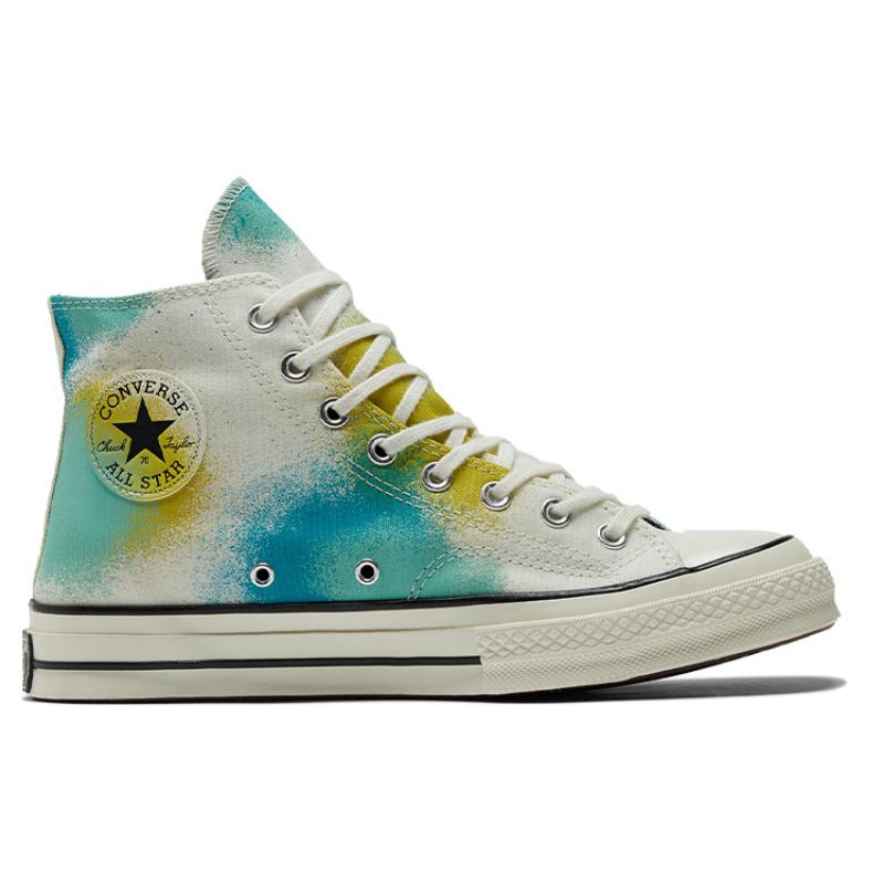 Converse Chuck 70 Аэрозольная краска Модные повседневные полукеды из парусины Унисекс Белые и синие