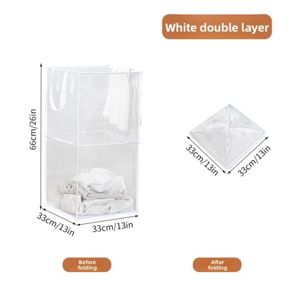 Reinforced Handles Laundry Basket Breathable Mesh Storage Basket Square Dirty Clothes Basket Home