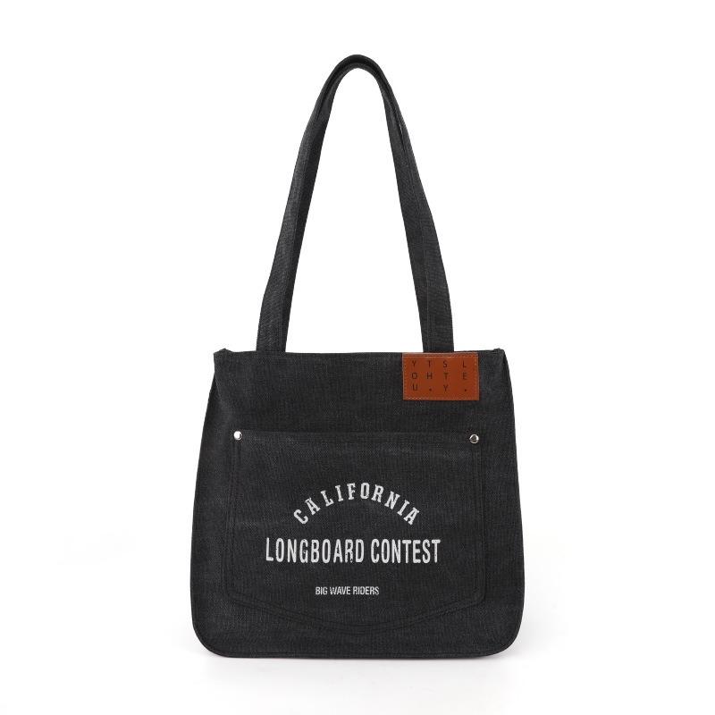 Women's Bag Casual Canvas Bag Korean Printed Tote Bag Fashion Large Capacity Shoulder Bag