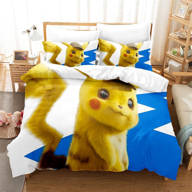 Cartoon Animation Digital Printing Bedding Quilt Cover Microfiber Polyester Cotton Three-Piece Set