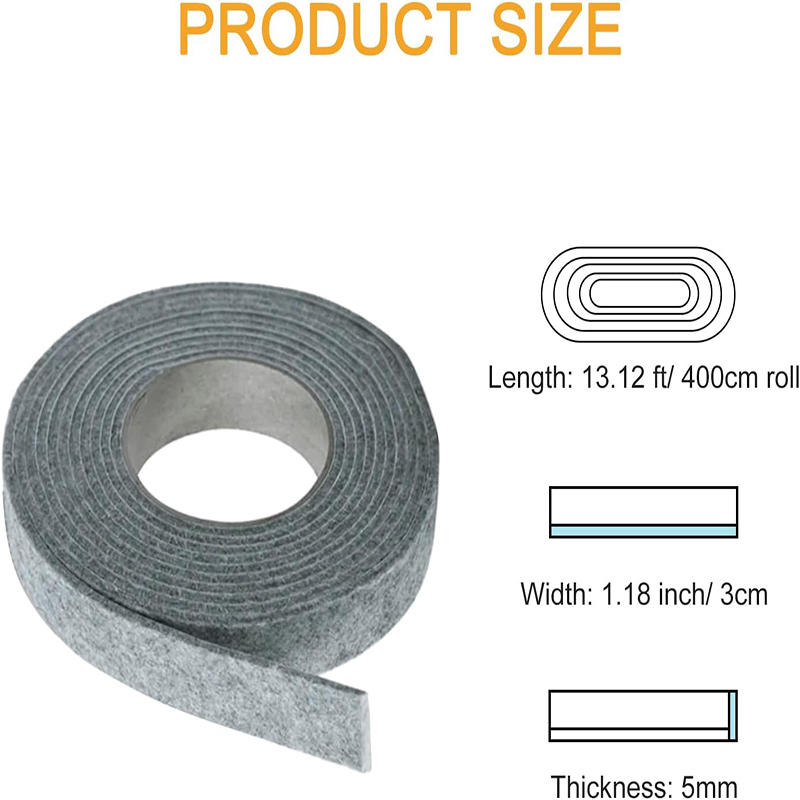 Window Glass Water Absorption Strip Solid Color Thickened Felt Cotton Tape Glass Absorbent-Adhesive For Sinks Walls Prevent Condensation