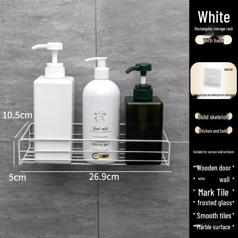 Угловая полка для хранения в ванной без сверления - Настенная стойка-органайзер для туалетных принадлежностей