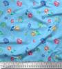 Blue Poly Crepe Fabric Mermaid & Starfish Ocean Print Fabric by the Metre 42 Inch