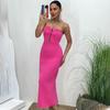 Summer Sexy Hollow Out Vacation Dress For Women Sleeveless Elegant Slim Off Shoulder Long Dresses Ladies Party Fashion Street Bodycon Slit Dress Woman