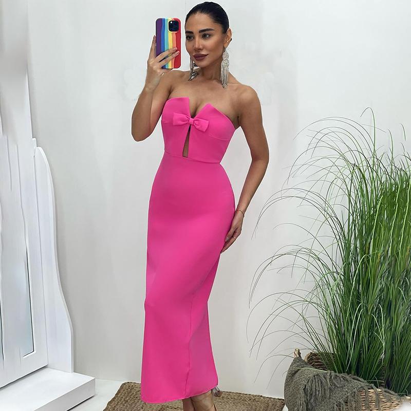 Summer Sexy Hollow Out Vacation Dress For Women Sleeveless Elegant Slim Off Shoulder Long Dresses Ladies Party Fashion Street Bodycon Slit Dress Woman
