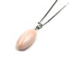 Pink Coral Oval Pendant with 14K White Gold Hardware Gift Wrapping and Gift Tag Includes a 40cm Plated Chain Be Changed To an 18K Gold Chain Undyed