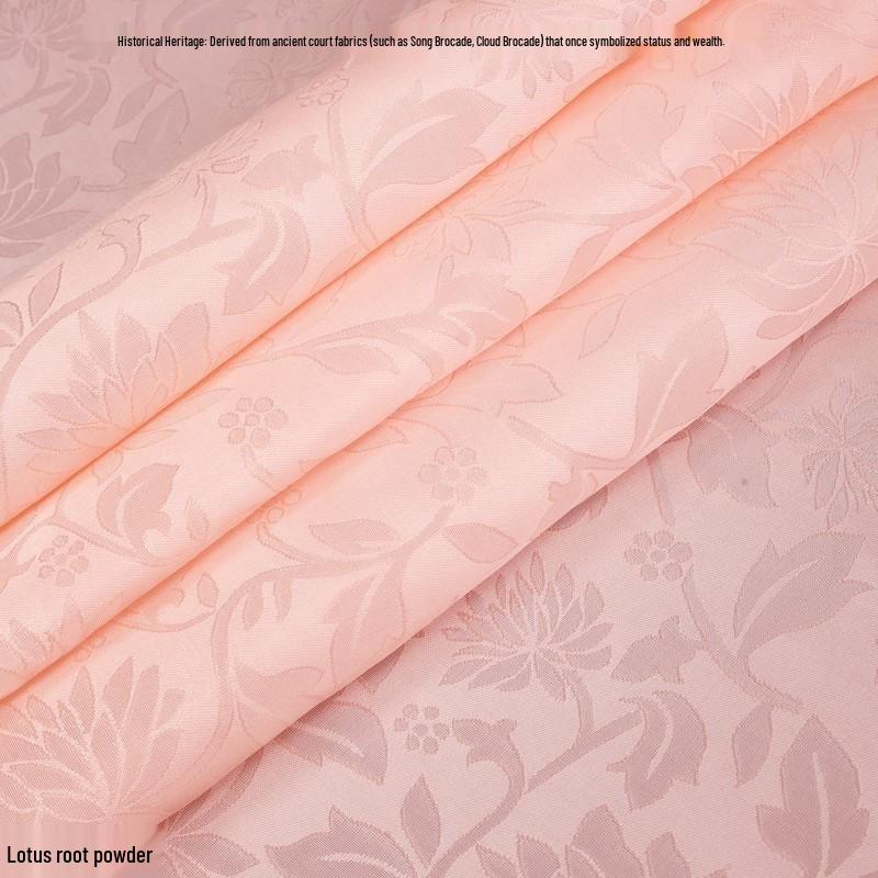 Lotus Texture Dark Pattern Jacquard Fabric for Handbags & Cosplay Hanfu