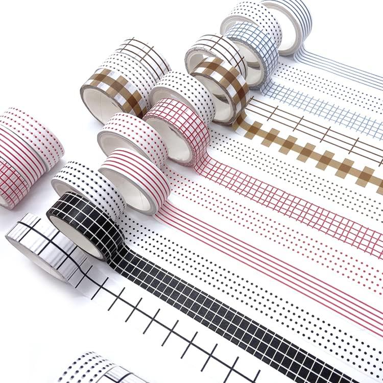 Masking tape 12-piece set point checkered washi base pattern DIY craft journal planner scrapbook wrapping gift decoration