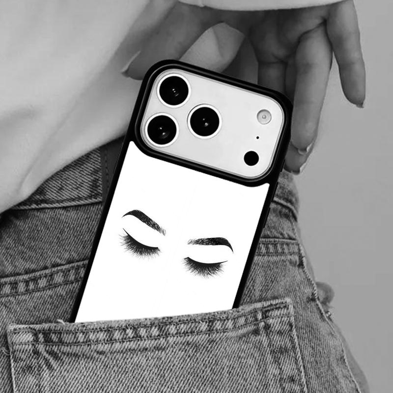 Глаза Ресницы Эстетика Мягкий Чехол для Телефона для iPhone 16e 15 14 13 12 17 Pro Max Plus Air 17pro Чехол Coque