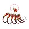 40PCS Brass Beadhead Peacock Herl Buzzer Fly Ice Fishing Fly Lure Jig Nymph Larvea for Trout Perch Bluegill Fishing