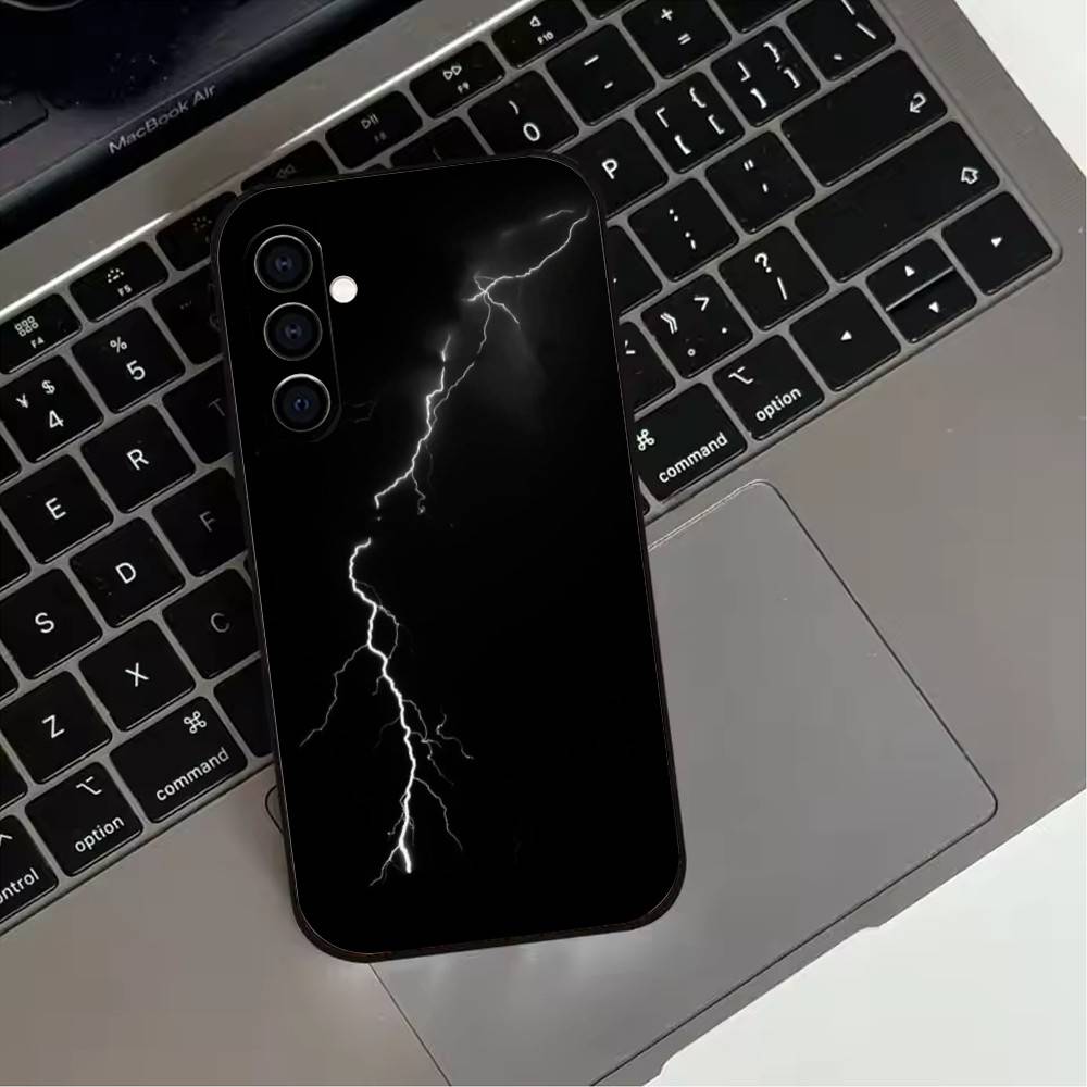 Чехол для телефона «Темная ночь и молния» для Samsung Galaxy A73, A72, A71, A70, A53, A52, A51, Мягкий силиконовый черный чехол